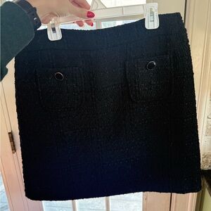 Elegant Black Tweed Skirt
